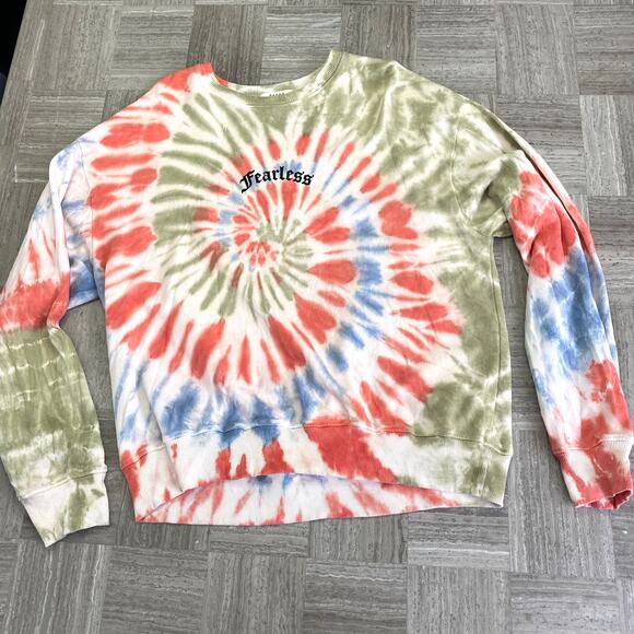 Womens Tie Dye Sweatshirt Fearless XL - Picture 1 of 3